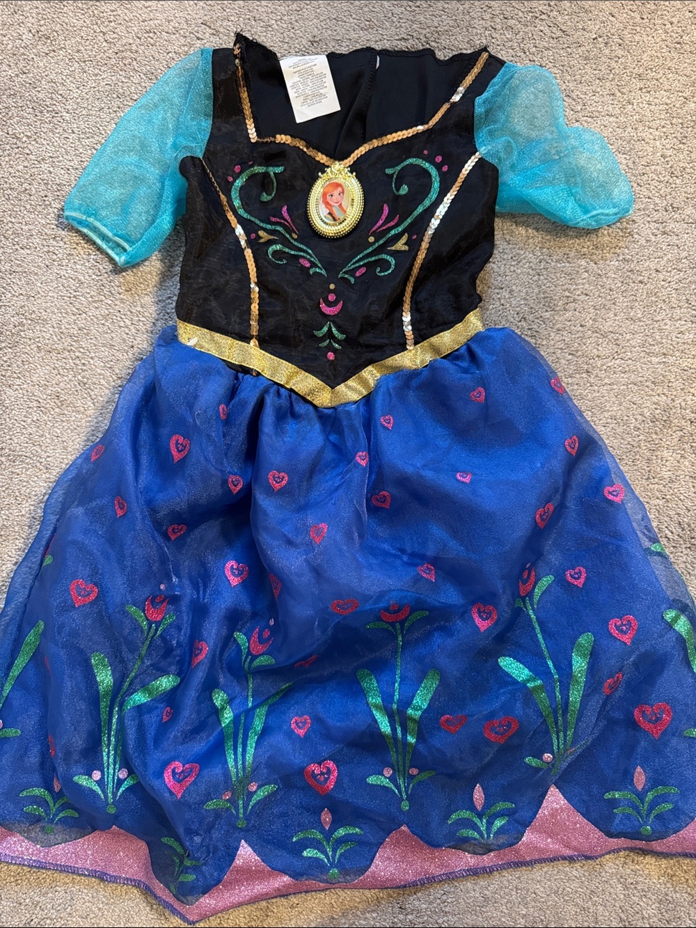 Frozen Anna Costume with Music Box Attached.